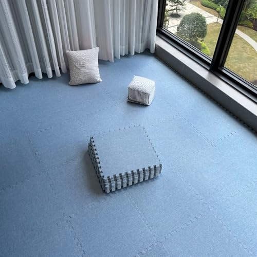 BESTORI 16 Schaumstoff Puzzlematte Krabbelmatte Eva Kinderspielteppich Spielmatte rutschfest Bodenschutzmatte 30 x 30 cm Blau