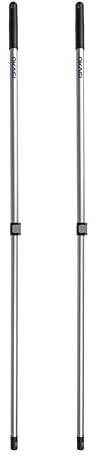 Okaei Aluminium Teleskopstiel 80–145 cm – 2er Set – Verstellbarer Wischstiel mit Smart-Lock-System – Leichter & stabiler Alu-Griff – Ergonomisch, langlebig & rostfrei – Profi Reinigungszubehör