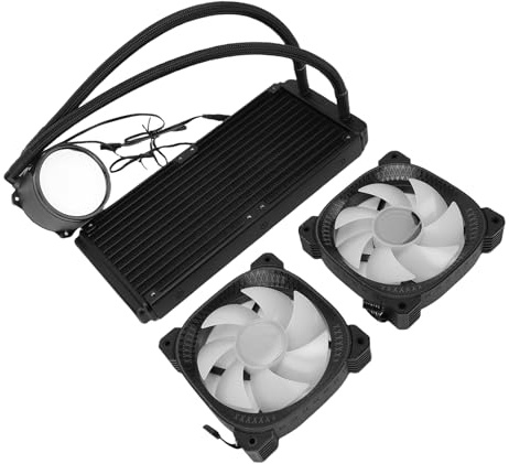 Plyisty AIO Liquid CPU Cooler with 2.2 Inch LCD Display, Dual Fan Cooling for AM4 AM5, Suitable for DIY Computer Builders (Black)