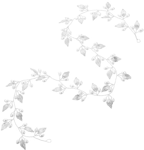 Vigne Capillaire de Mariée en Alliage, Bandeau Feuille Argenté | Mariage et Grandes Occasions, Décorations Feuillage, Convient aux Femmes Filles