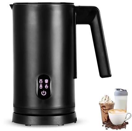 Straame Electric Milk Frother – Professional Automatic Foam Maker for Lattes, Cappuccinos & Hot Chocolates, Stainless Steel, Whisk & Froth in Seconds, 4 Modes & Touch-Panel Control, Auto Shut-Off