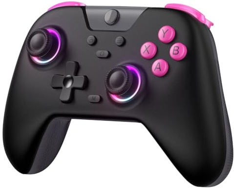 Yzzthumss Effetto Hall RGB Joystick Wireless Gaming Controller GamePad per Switch PC Telefono VAP Bluetooth