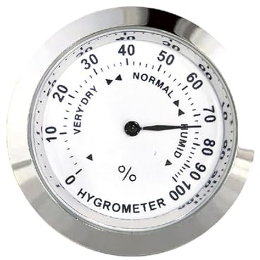 LOVIVER Hygromètre mécanique analogique Portable pour intérieur et extérieur, avec Grands Chiffres, idéal pour Les Cuisines extérieures, Les réfrigérateurs et, Argent 37 Mm