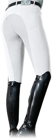 GIYXHU Ridbyxor Ridbyxor dam vardaglig stretch cykling leggings ryttare hästsport smala byxor, Vitt, XXL