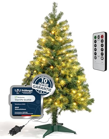 Menz Künstlicher Weihnachtsbaum 120 cm 2-in-1 Set, Tannenbaum Künstlich, Dichte PVC-Zweige, Stabiler Christbaum-Ständer, Einfach zu Montieren und Lagern