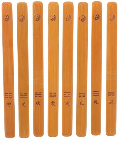 GALPADA Varillas de para Adivinación 8 Piezas Chinos Grabado de Tres Líneas y Ocho Trigramas Accesorios Tradicionales para Juegos de Adivinación y Decoración Cultural