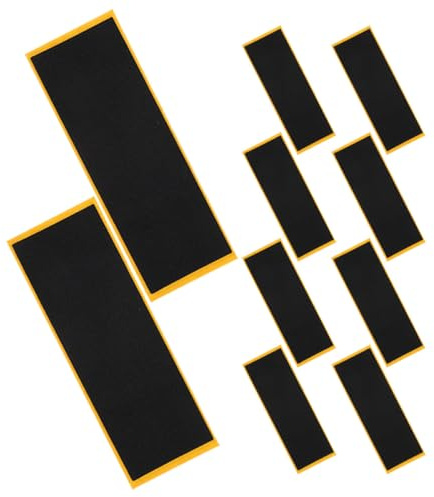 Veemoon 10 Stück Selbstklebende Fingerboard Grip Tapes Schaumstoff Schwarz rutschfest 38x110mm für Fingerschutz und Skateboard Zubehör