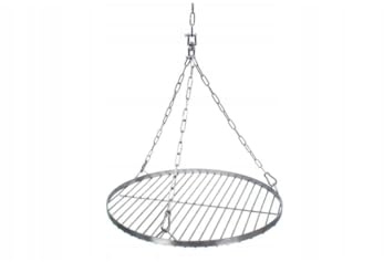 FEINZ Grillrost Edelstahl Ø 700 mm mit Kette | Dreibein Grill, Feuerrost, Rund, höhenverstellbar, Kurbel, Schwenkgrill, Feuerstelle, Lagerfeuer, Outdoor, Garten