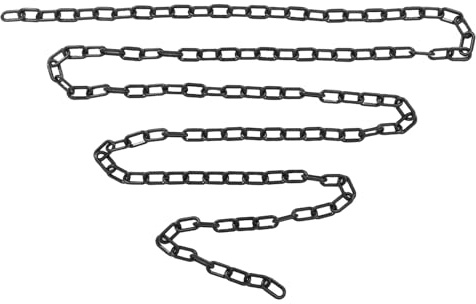 KONTONTY Schwarze Kunststoffkette 10mm – Langlebige Industrie Sicherheitsbarriere 5m Halloween Dekokette für Geisterhaus und Bühnenrequisite