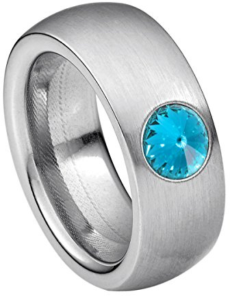 Heideman Ring Damen Coma Silber Edelstahl mit Zirkonia weiß matt | Coma Statement-Ring Silber, Edelstahl, breiter matter Bandring mit Rivoli-Kristall, Damenring, nickelfrei, Geschenk