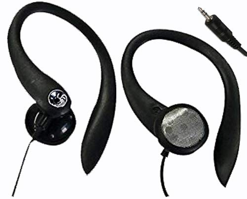 Lightweight Volume Enhancing Comfortable Over Ear Headphones, fits CD Discman, Tape Recorders & Music Centres (Sports Earphones, 1.2 metre lead, 3.5mm stereo jack), Black