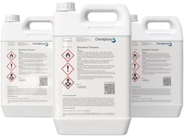 Cellulose Paint Thinner Gunwash – Fast Drying Solvent for Cleaning Spray Guns, Brushes & Equipment – Professional Grade for Paint Removal & Maintenance 4 x 5 litres