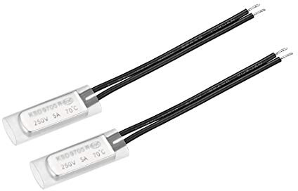 sourcing map KSD9700 Thermostat, 70°C normalerweise offener Temperaturschalter Thermoschalter, N.O 5A Metalltemperaturregler 2 Stück