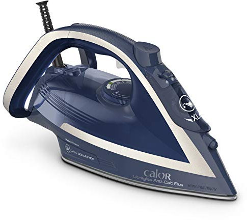 Calor Fer à repasser vapeur, 2800 W, Débit vapeur continu 50 g/min, Fonction pressing 250 g/min, Système anticalcaire, Mode éco, Ultragliss Anti-Calc Plus FV6830C0