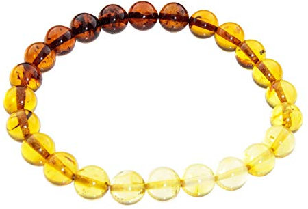 Armband - Kugel 8 mm - Bernstein -,