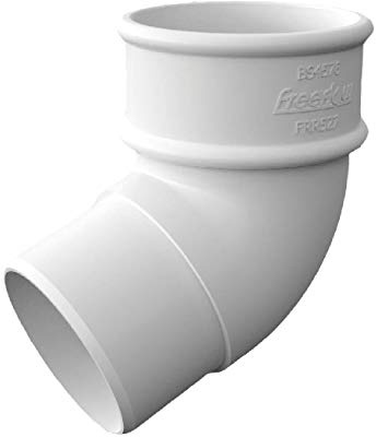 White Round Downpipe 112.5 Degree Offset Bend, Freeflow Rain Water Systems