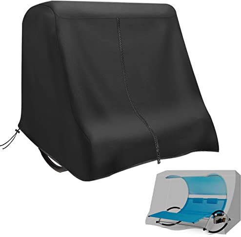 MRWiZMS Housse de Chaise Longue Bain de Soleil 2 Places 175×155×175 cm, 420D Housse imperméable de pour Bain de Soleil transat Double, bâche de Chaise Longue Bain de Soleil 2 Places à Bascule