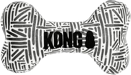 KONG - Maxx Bone Squeak Toy S/M (634.7350) - Hundespielzeug - Kauartikel (Knochenform) - Medium - Klassisch - Unisex - Schwarz - Outdoor & Indoor - Spielzeug - KONG
