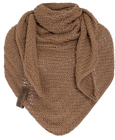 KNIT FACTORY - Dreiecksschal Sally - Damen Strickschal mit Wolle - Grob gestrickten Schal - Hochwertige Qualität - XXL Schal - 220x85 cm
