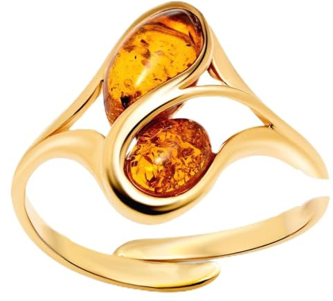 Anello in oro blu baltico 925 regalo regolabile