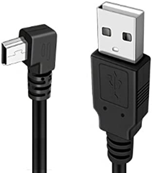 YSJJZRL 90 Degree Mini USB Cable,90° Mini USB B Male to USB 2.0 Male Data Sync Charging Extension Cable for GPS Dash Cam (1M,Right)