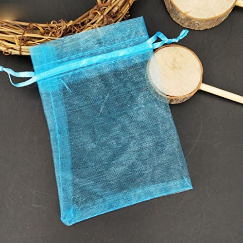 SAMCRY 50 Stück 30 x 40 35 x 50 große Organzabeutel Schmuckverpackung Geschenk Süßigkeiten Hochzeit Party Goodie Verpackung Gefälligkeiten Beutel Drawable Bags-lake blue,9x12cm -SH313-50,Andere