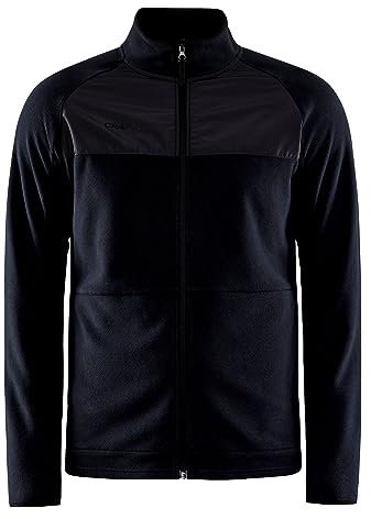 Craft ADV Explore Fleece Midlayer Herren L | Black | Fleecejacke Herren aus recyceltem Polyester | Seitentaschen & Brusttaschen mit Reißverschluss | Pullover für Herren zum Wandern und Skifahren