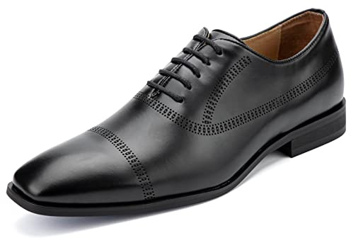 MEIJIANA Scarpe Oxford Uomo Eleganti Scarpe Stringate Basse Uomo Oxford Vintage Scarpe Uomo Estive, Nero-1, 45 EU (12 UK)