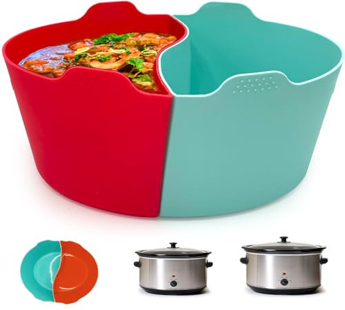 Magikichen Rivestimento ovale in silicone da 6 litri, per pentole Crockpot, inserto divisorio riutilizzabile, senza BPA, lavabile in lavastoviglie