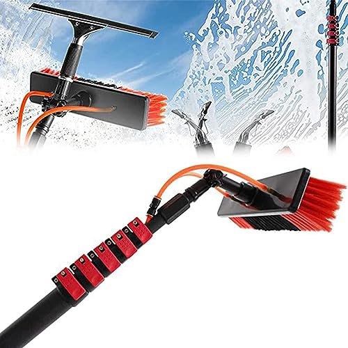 Spazzola Telescopica Alimentata Acqua, Wash Spazzolone Spazzola Vetri,per Pulizia Pannelli Fotovoltaici E Solari,Finestre Pulizia Pannelli Fotovoltaici Spazzola Lavaggio Camion,Brushhead55cm-3.6m/12FT