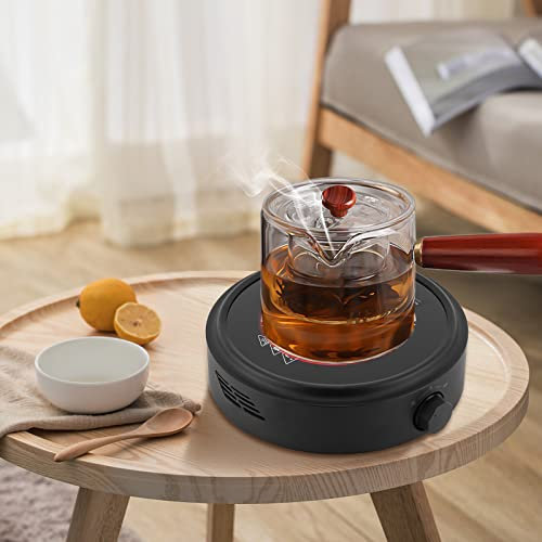 Mini cuisinière électrique portable 800 W 110 V pour faire bouillir de l'eau, préparer du thé et du café, puissance réglable, température réglable pour la maison, le bureau, le camping-car, les fête