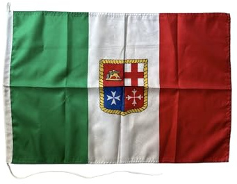 Bandera de Italia Marina Mercantile, bandera italiana de barco (20 x 30 cm)