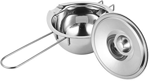 HAODUOO Melting Pot Stainless Steel Double Boiler Pot Chocolate Melt Bowls with Lid Metal Baking Pan for Melting Butter Candy Cheese Candle Soap Making