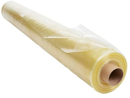 Baufolie 80 µ, 6 × 8 m (48 m²) – transparente Abdeckfolie – reißfest & wasserdicht – Schutfolie für Böden, Wände & Möbel – Innen & Außen