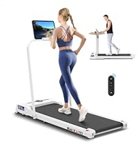 BLACK LORD Intelligentes Gehpad, 2-in-1-Laufband unter dem Schreibtisch für das Home-Office, tragbares Walking-Jogging-Gerät mit App und Fernbedienung, Mit Griff, Weiß
