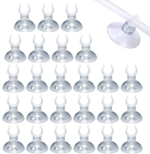 Aquarium Saugnapf Halter Transparent, Aquarium Transparent Klein , 25 Stück Aquarium Saugnapf Clips, Aquarium Saugnapf Mit Schlauchhalterung, Aquarium Saugnapf Halter Für 4-6mm Aquarien Luftschlauch