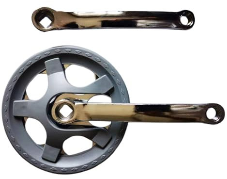 Harilla Fahrrad-Kurbelgarnitur, 165 mm, Ersatzteil, hohe Festigkeit, für Klappfahrräder, einfach zu installierender Fahrrad-Kurbelarmsatz, 36 Zähne, Kettenrad