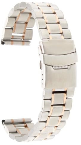 Cinturino for orologio in acciaio inossidabile 18mm 20mm 22mm 24mm cinturino universale in metallo da uomo cinturino di ricambio accessori for orologi cinturino con fibbia pieghevole(Silver Rose Gold,