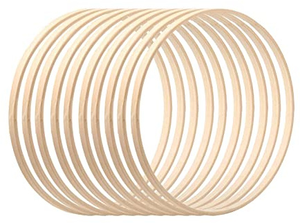 Penlimly Holzringe Zum Basteln, 10/15/20,5/26/30,5 cm Ringe zum Basteln, Makramee Ringe, Traumfänger Ringe, Blumenring Kranzringe für Traumfänger, Hochzeit Decor und Wandbehang Bastelarbeiten