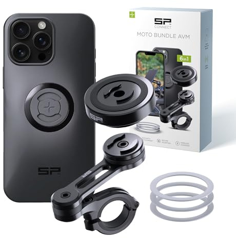SP CONNECT Moto Bundle mit Anti Vibration Module | SPC+ | kompatibel mit iPhone 16 Pro Max | Handyhalter für Motorrad Bike Moped Roller | Gadget Halterung für Navi