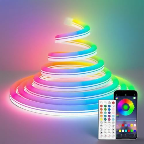 Heromind Ruban LED RGB 10M 840 LEDs Bande LED Bluetooth IP67 avec Adaptateur 24V 1.5A CE Contrôle App pour Décoration Jardin Terrasse Extérieur