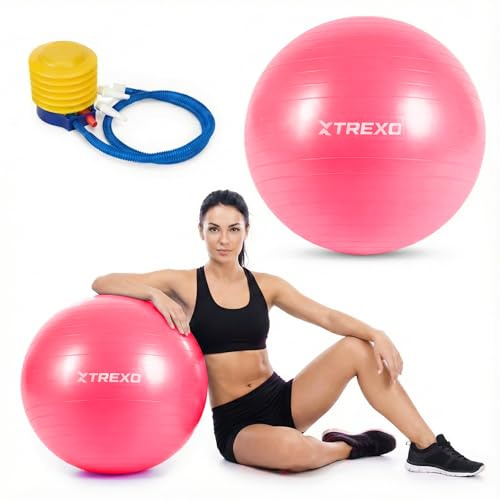 XTREXO Gymnastikball mit Pumpe aus PVC Leicht und stabil Bietet Guten Halt Ideal für Pilates und Reha-Übungen
