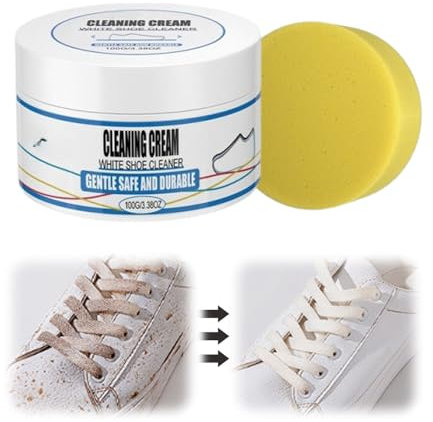 comeenm Schuhcreme Weiß,Lederseife-Sneaker Reiniger Shoe Wax Eco,Schuhwachs zur Schuhimprägnierung und Lederpflege, Farblos,260g (1 Pcs)