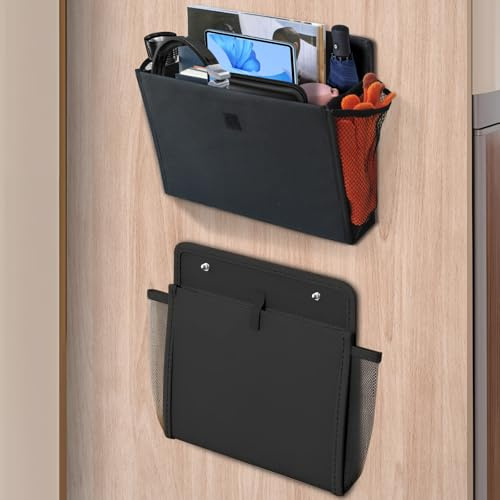 Domemit Organizer da Appendere Camper Accessori avec Autoadesivo, 34 x 29 x 14cm Pieghevole Tasca Portaoggetti per Camera da Letto, Ufficio, Accanto al Tavolo - 2 Pezzi