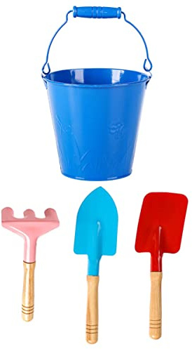 Toddmomy 1 Set da Giardinaggio per Mini Palette Rastrello e Secchiello Colorato per Giocare All e Piante per Sviluppare Abilità Pratiche e Rafforzare Genitore Colore Casuale
