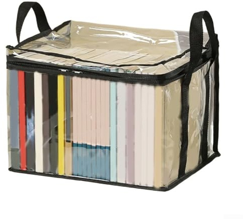 Funktionale und stilvolle faltbare Bücherbox, wasserdichte Aufbewahrung für Schulbedarf und persönliche Gegenstände (schwarz, M)