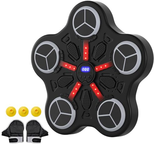 Smart Music Boxing Machine Wand-Boxtrainer mit Bluetooth &, Touchscreen, 3 Modi/3 Geschwindigkeiten, Schlagzähler, Stereo-Lautsprecher, Reaktionswand Punching Pad, Boxsack-Alternative