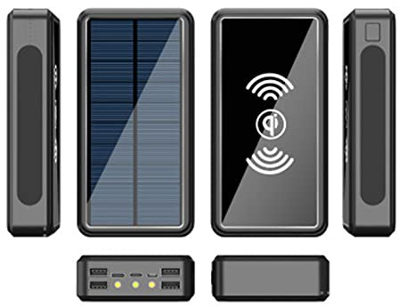 Chargeur Portable Power Bank, Batterie Externe à Charge Rapide, 100 000 mAh, Chargeur Solaire sans Fil Portable, largement Compatible avec 99% des appareils USB du marché.