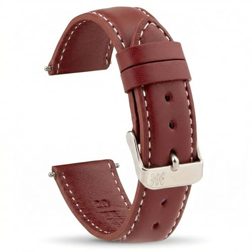 Moreira Correa de Reloj de Piel Hecha en España – Cuero Genuino Artesanal, Pasador Tradicional con Herramienta, Hebilla de Acero Inoxidable, Disponible en 14mm 16mm 18mm 20mm 22mm 24mm, Hombre y Mujer