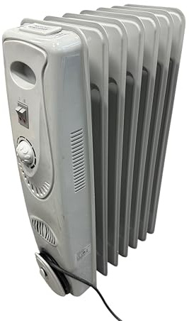 1.5 kW Oil-Filled Radiator – Portable Floor Heater with Thermostat, 3 Heat Settings, Convection Warming, UK Plug – Efficient, Quiet Home & Workshop Heater.